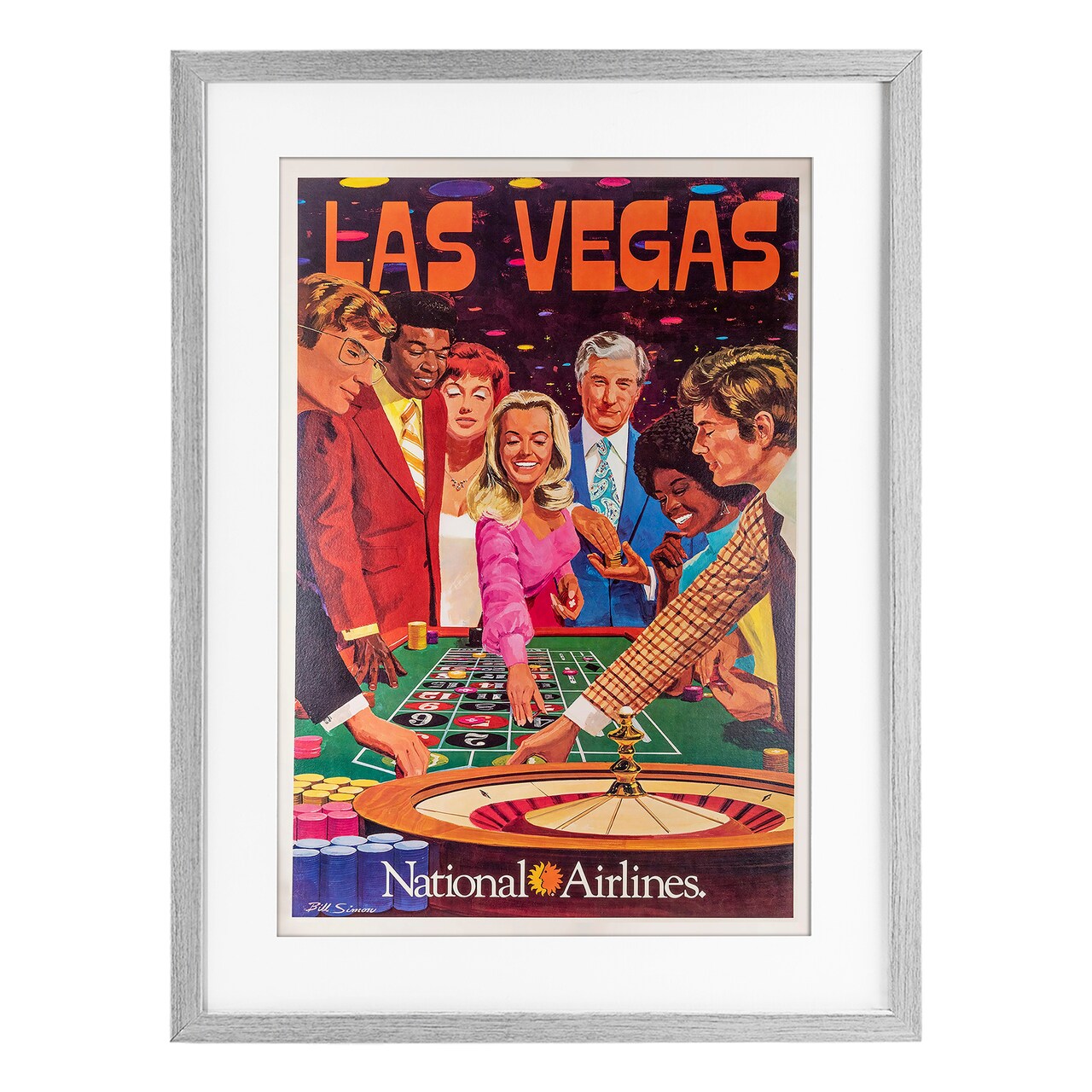 Stupell Industries Vintage Las Vegas Casino Framed Print Under Glass, design by Vintage Posters